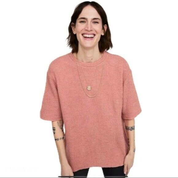 Zara Tops - Zara Loose Fit Soft Feel Texture Rose T Shirt Size M NWT